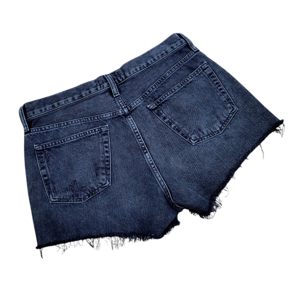 AGOLDE Parker Distressed Raw Hem Vintage Wash Black Denim Jean Shorts 28 - Picture 5 of 14
